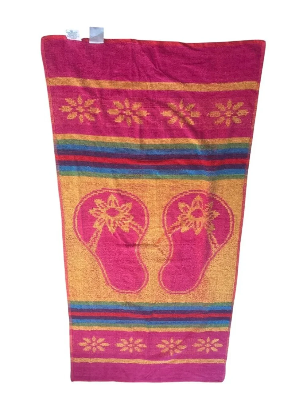 Total Pacific Beach Towel NWT Multi Pink Cotton 28